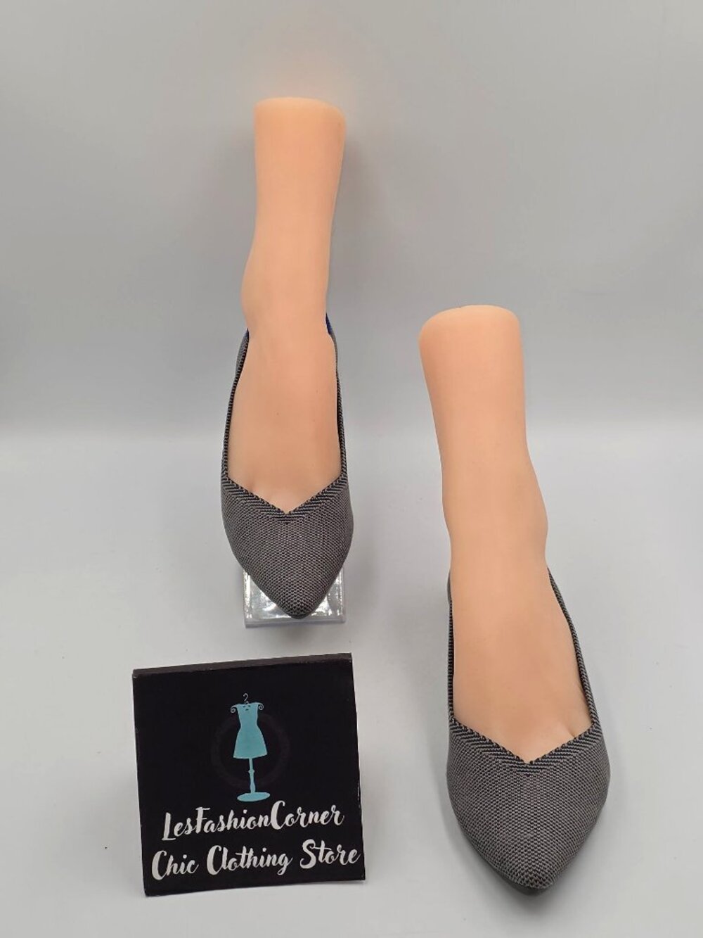 Rothys Women's Gray  Blue Pointed-Toe Comfortable Flats Shoes Size 7 3838 - Picture 2 of 16